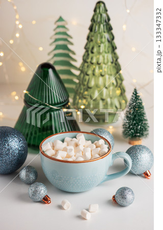 Christmas Hot Chocolate Mug with Marshmallows, Ornaments and Ceramic Decorations Christmas Hot Chocolate Mug with Marshmallows, Ornaments and Ceramic Decorations 133347332
