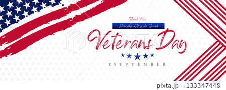 Happy Veterans Day Honoring All Who Served Banner Template. 11 November USA Veteran Day National Holiday Web Banner Background With American Flag For Brochure, Cover, Poster, Header, Greeting Card Happy Veterans Day Honoring All Who Served Banner Template. 11 November USA Veteran Day National Holiday Web Banner Background With American Flag For Brochure, Cover, Poster, Header, Greeting Card 133347448