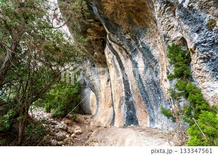 Limestone detail of a rock face in the Verdon Gorge or Grand Canyon du Verdon in Provence, France Limestone detail of a rock face in the Verdon Gorge or Grand Canyon du Verdon in Provence, France 133347561