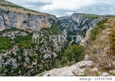 Verdon Gorge, Gorges du Verdon in French Alps, Provence, France. Amazing landscape of the famous canyon 133347566