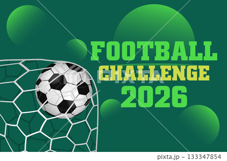 2026 Football Challenge Green Abstract Graphic Banner with Net Elements 133347854
