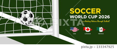 Soccer World Cup 2026 Green and White Stadium Theme 133347925