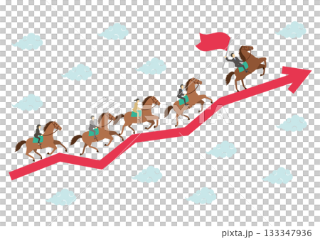 Illustration of a horse with an arrow and a businessman riding it, representing the Year of the Horse. Male leader Illustration of a horse with an arrow and a businessman riding it, representing the Year of the Horse. Male leader 133347936