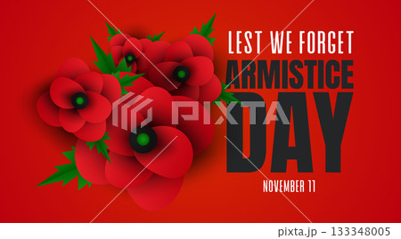 Bold Armistice Day Poster with Poppy Arrangement 133348005