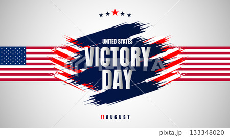 Creative USA Victory Day banner with paintbrush stroke forming national flag design Creative USA Victory Day banner with paintbrush stroke forming national flag design 133348020