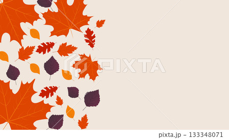 Autumn Sale Banner with Scattered Leaves and White Space, Great for Clean and Modern Promotions 133348071