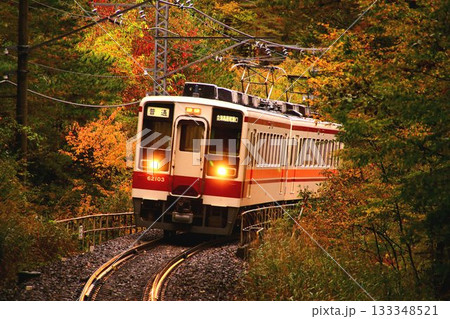 紅葉の秘境駅『男鹿高原』にて… 南会津路を快走する6050系 電車 133348521