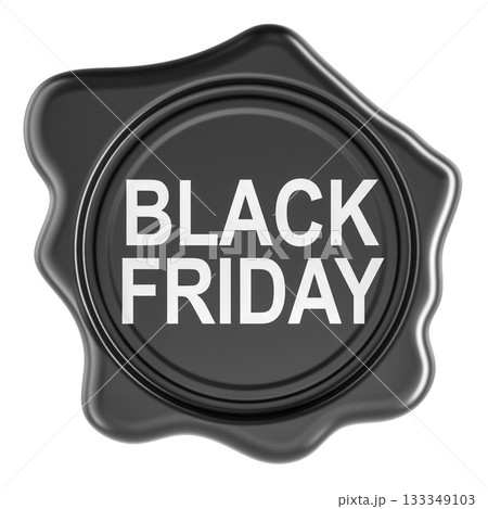 Black Friday, wax seal. 3D rendering Black Friday, wax seal. 3D rendering 133349103