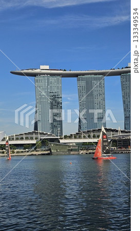 This is marina bay sands with art building 133349534
