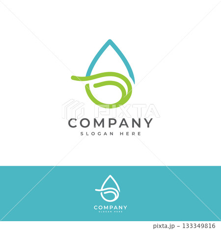 Simple outline design Droplet in flat style 133349816