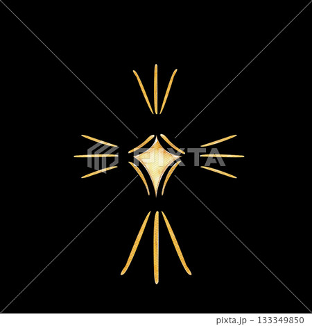 Christmas star radiant glowing beams, soft watercolor textures isolated on black. Clip art ideal for festive cards, nativity designs, winter decor, packaging, holiday projects. Hand-painted golden Christmas star radiant glowing beams, soft watercolor textures isolated on black. Clip art ideal for festive cards, nativity designs, winter decor, packaging, holiday projects. Hand-painted golden 133349850