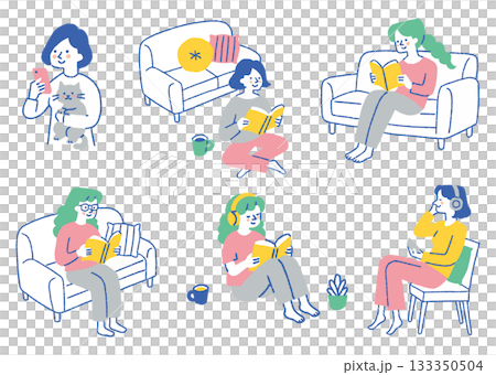 女性享受日常生活_彩色 女性享受日常生活_彩色 133350504