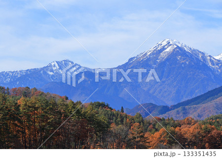 晩秋の中山高原から望む北アルプス 晩秋の中山高原から望む北アルプス 133351435