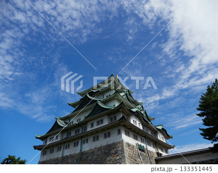 秋の名古屋城の天守閣の風景 133351445