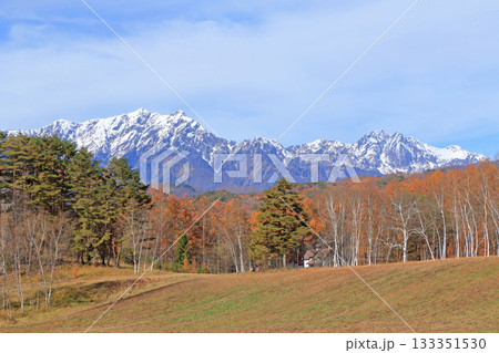 晩秋の中山高原から望む北アルプス 晩秋の中山高原から望む北アルプス 133351530