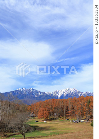 晩秋の中山高原から望む北アルプス 晩秋の中山高原から望む北アルプス 133351534