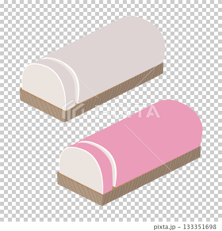 Illustration of kamaboko on a plate 133351698