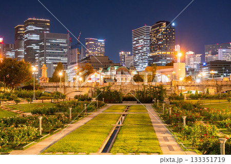 《大阪府》中之島公園の夜景・大阪の中心街 133351719