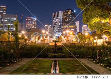 《大阪府》中之島公園の夜景・大阪の中心街 《大阪府》中之島公園の夜景・大阪の中心街 133351724