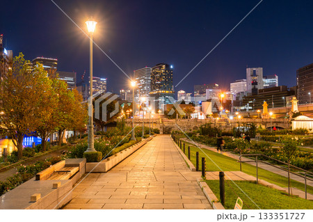 《大阪府》中之島公園の夜景・大阪の中心街 133351727