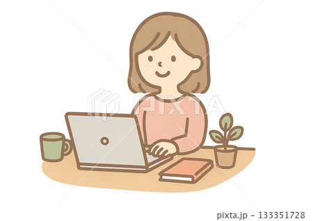 パソコンを使う女性 パソコンを使う女性 133351728