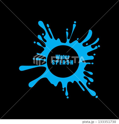 water splash blue color circle template on black background vector water splash blue color circle template on black background vector 133351730