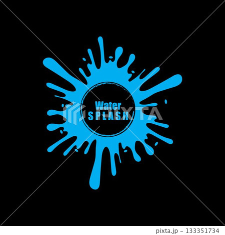 water splash blue color circle template on black background vector water splash blue color circle template on black background vector 133351734