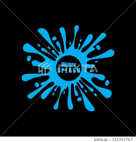 water splash blue color circle template on black background vector water splash blue color circle template on black background vector 133351767