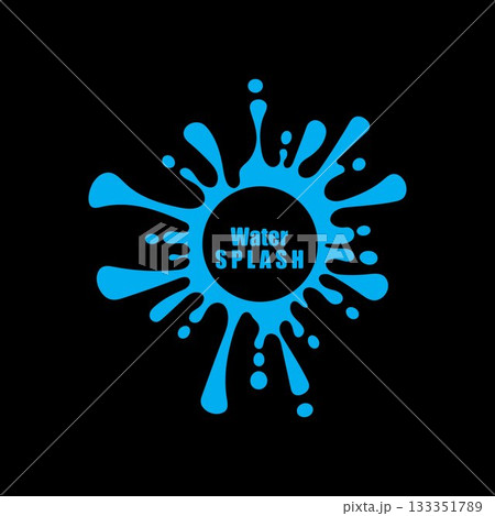 water splash blue color circle template on black background vector water splash blue color circle template on black background vector 133351789