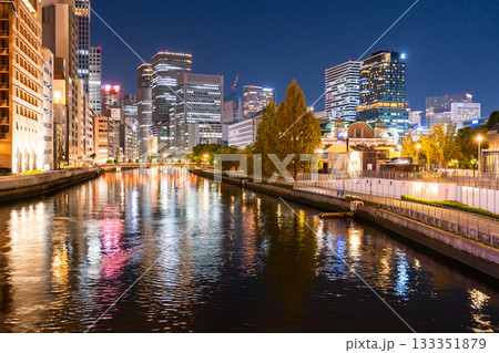 《大阪府》中之島の夜景・大阪中心街 133351879
