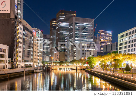《大阪府》中之島の夜景・大阪中心街 《大阪府》中之島の夜景・大阪中心街 133351881