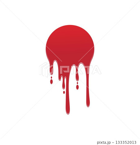 Dripping paint icon logo. Current liquid. Paint flows. Melted circle logo. Current paint  stains. Current inks. 133352013