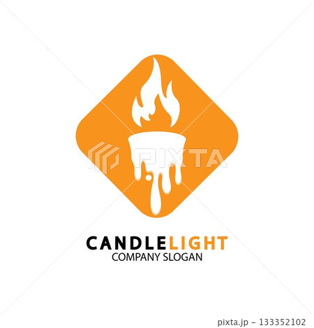 Candle light icon logo design vector template 133352102