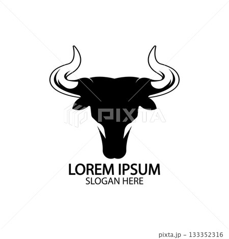 Bull horn logo and symbol template icons app 133352316