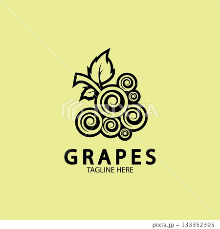 Grapes Vector Logo Icon isolated. Organic Wine branding template. Nature Grapes Logotype Grapes Vector Logo Icon isolated. Organic Wine branding template. Nature Grapes Logotype 133352395