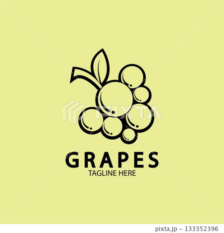 Grapes Vector Logo Icon isolated. Organic Wine branding template. Nature Grapes Logotype Grapes Vector Logo Icon isolated. Organic Wine branding template. Nature Grapes Logotype 133352396