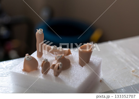 Ball jointed doll parts arranged on foam base for Ball jointed doll parts arranged on foam base for 133352707