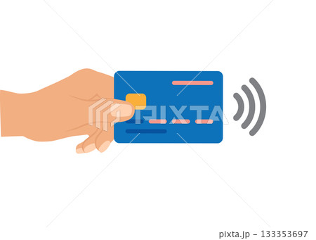 Contactless payment using credit card stock illustration Contactless payment using credit card stock illustration 133353697