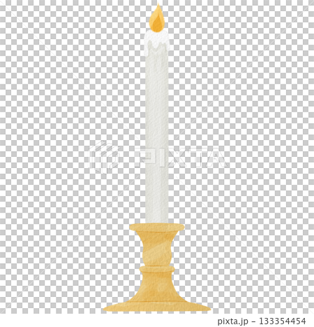 アンティーク風キャンドルスタンドの水彩イラスト  133354454