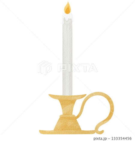 アンティーク風キャンドルスタンドの水彩イラスト  133354456