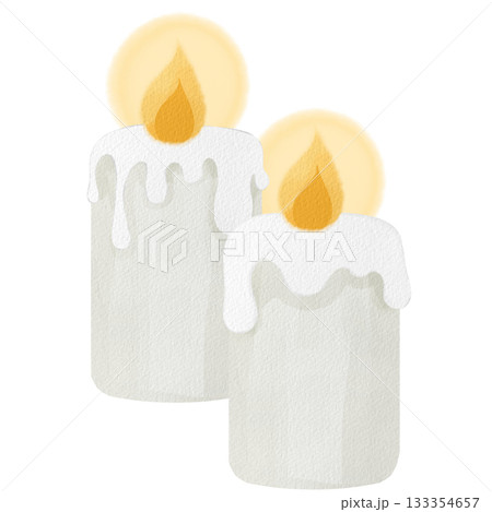 水彩風のロウソクのイラスト  133354657