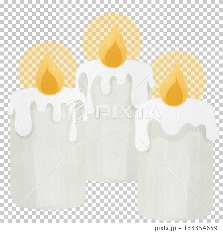 水彩風格蠟燭插圖 水彩風格蠟燭插圖 133354659