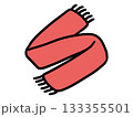 赤いシンプルなマフラーの手書きのイラスト 133355501