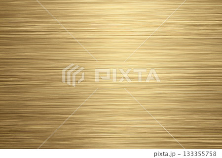 高級感を演出するゴールドのヘアラインテクスチャ背景 ー 洗練と輝きのメタリック素材 133355758