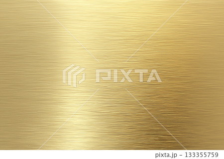 高級感を演出するゴールドのヘアラインテクスチャ背景 ー 洗練と輝きのメタリック素材 133355759
