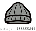 グレーのニット帽のシンプルな手書きイラスト 133355844