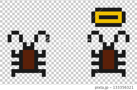 8-bit pixel art small cockcroach die 133356321