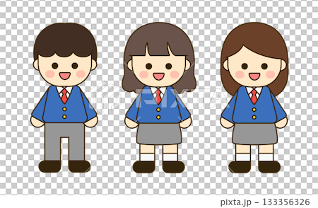 illustration of cute boy and girl students illustration of cute boy and girl students 133356326