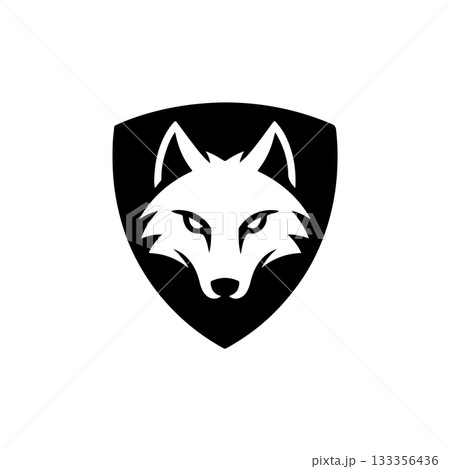 wolf head sign. Design element for sport team logo, emblem, badge, mascot. 133356436