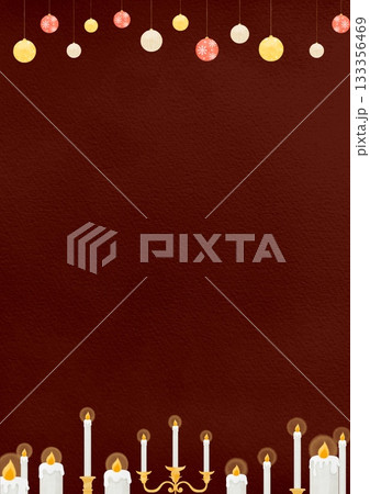 水彩風のキャンドルフレームのイラスト 水彩風のキャンドルフレームのイラスト 133356469